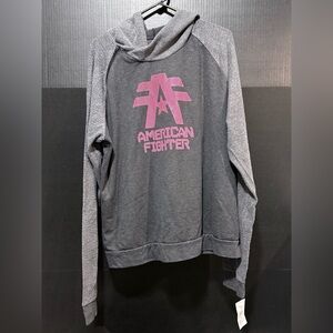 🧿American Fighter Gray Pink Raglan Hoodie